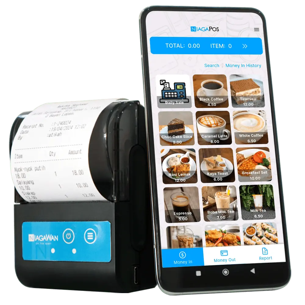 NiagaPos Lite with Bluetooth printer