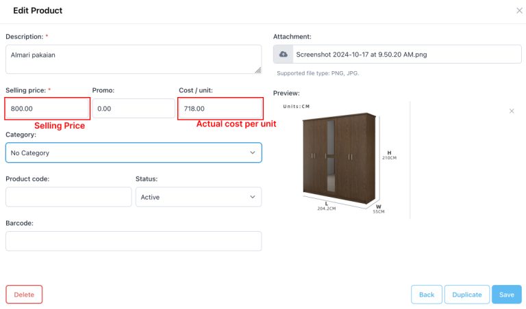 Screenshot of recording COGS to track product or service-related costs