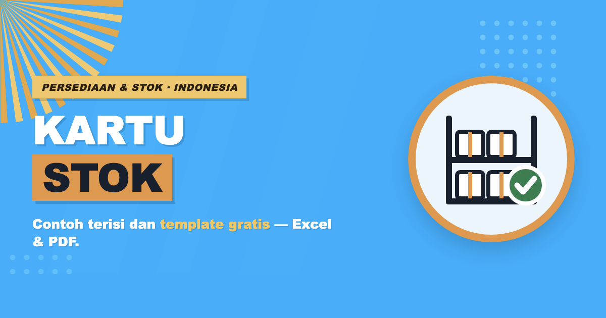 Kartu stok barang — contoh yang sudah diisi dan template gratis Excel dan PDF