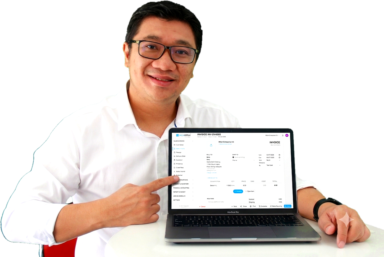 Niagawan Perakaunan pada laptop