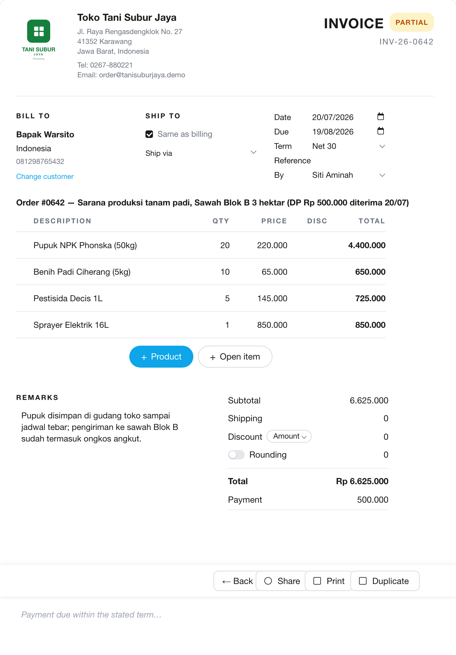 Hasil ditimbang, langsung jadi invoice di pinggir jalan