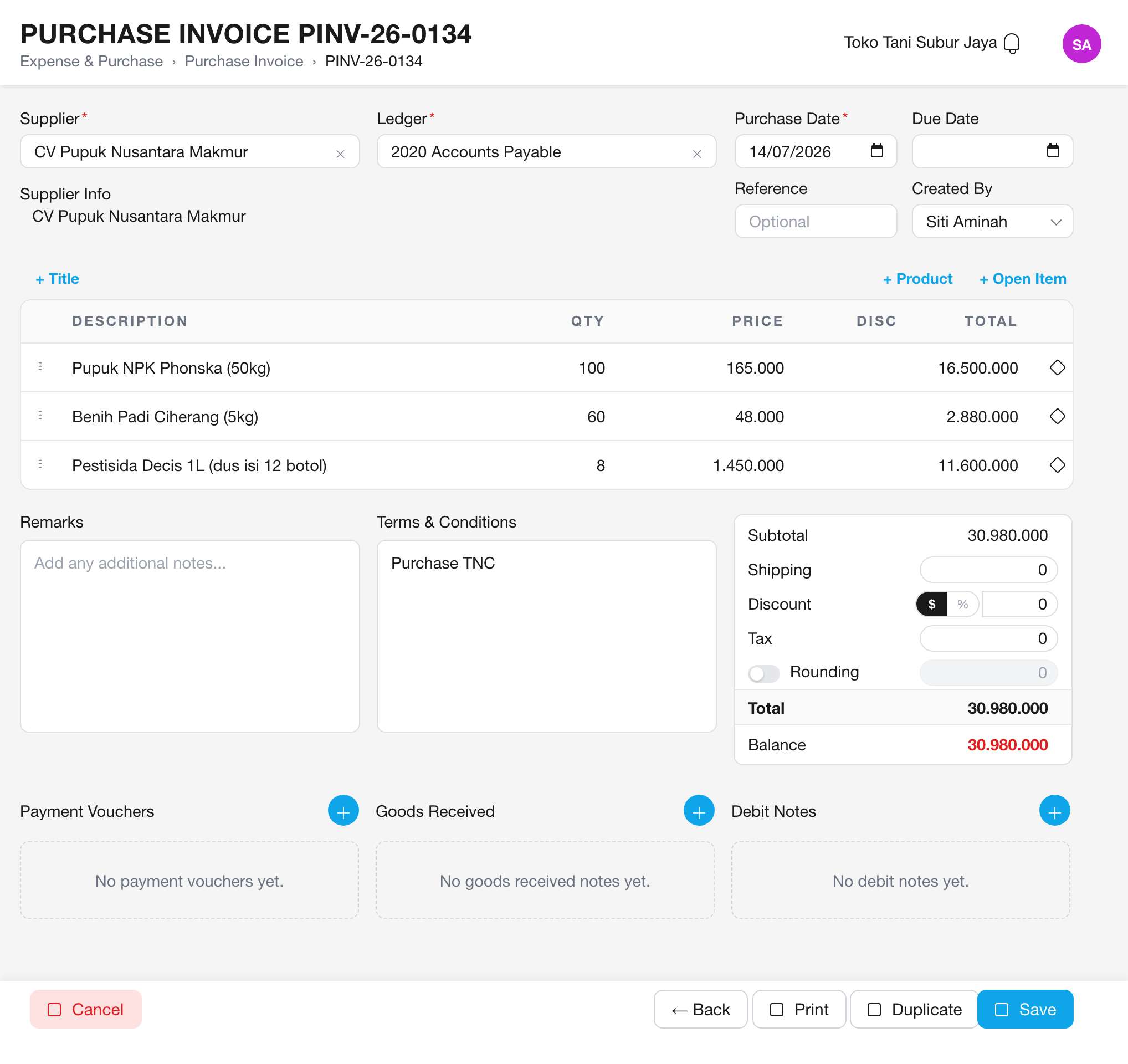 Beli dari pengepul kecil tanpa invoice sendiri? Tetap tercatat