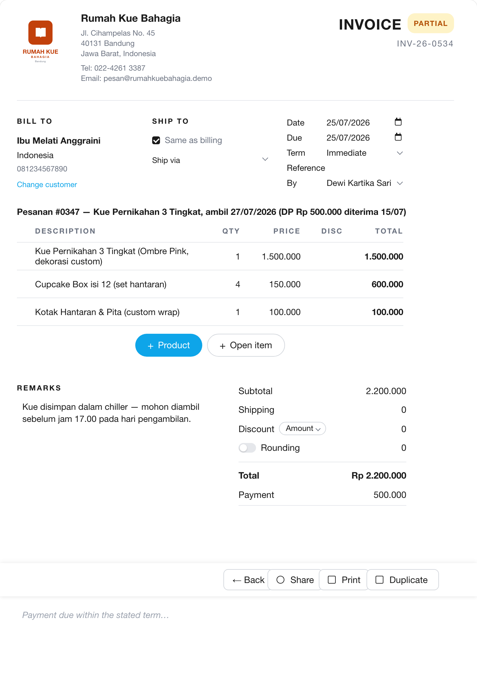 Pesanan khusus? Invoice udah ada di PosPro