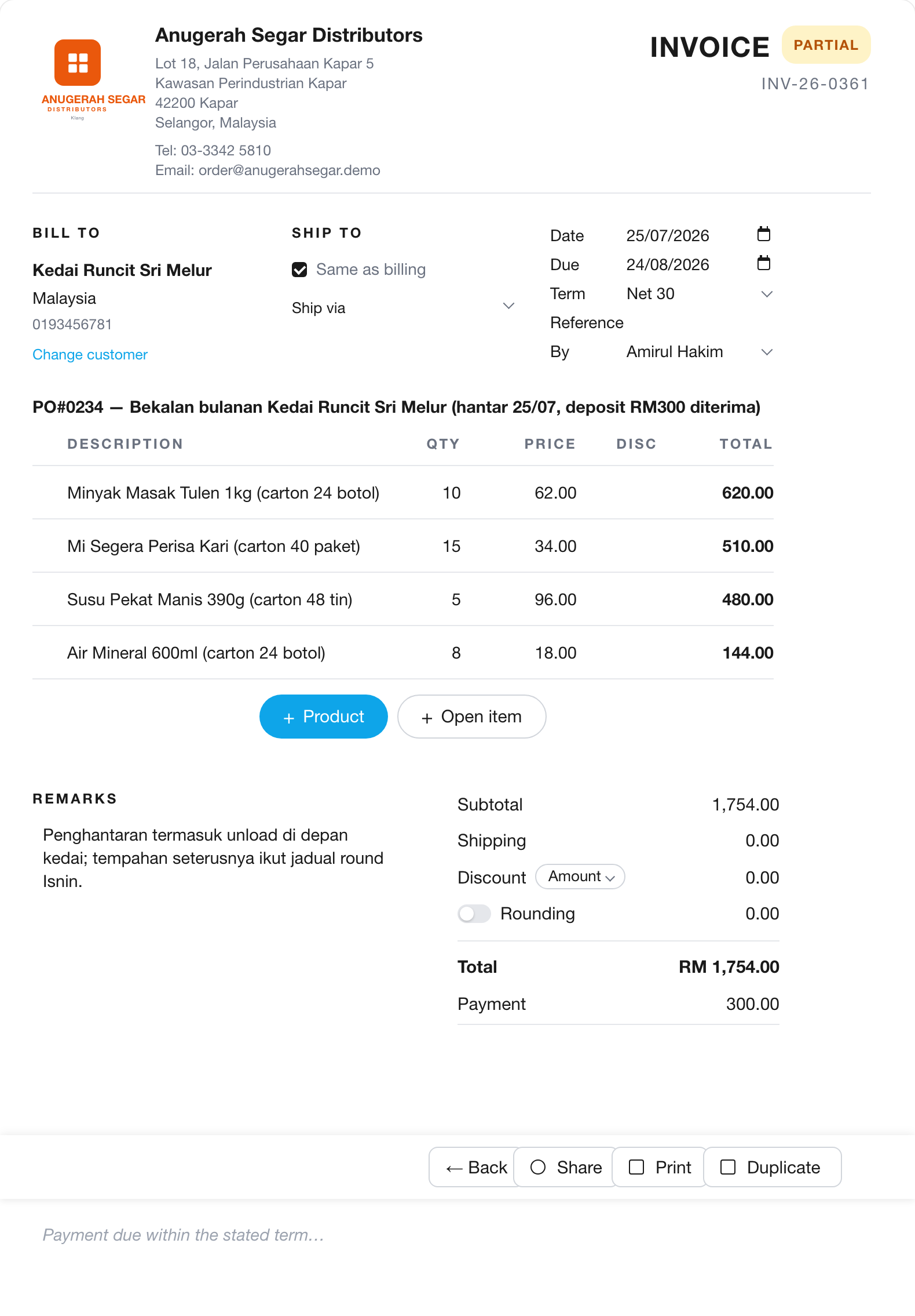 Invoice and delivery order in one go — proof of delivery, proof of receipt