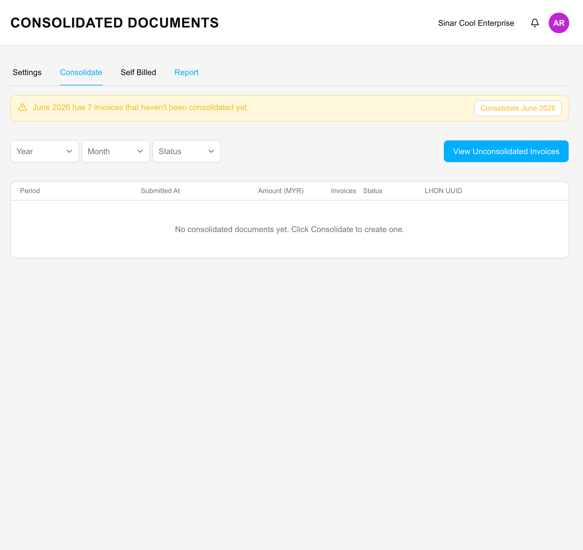 Consolidated e-Invoice
