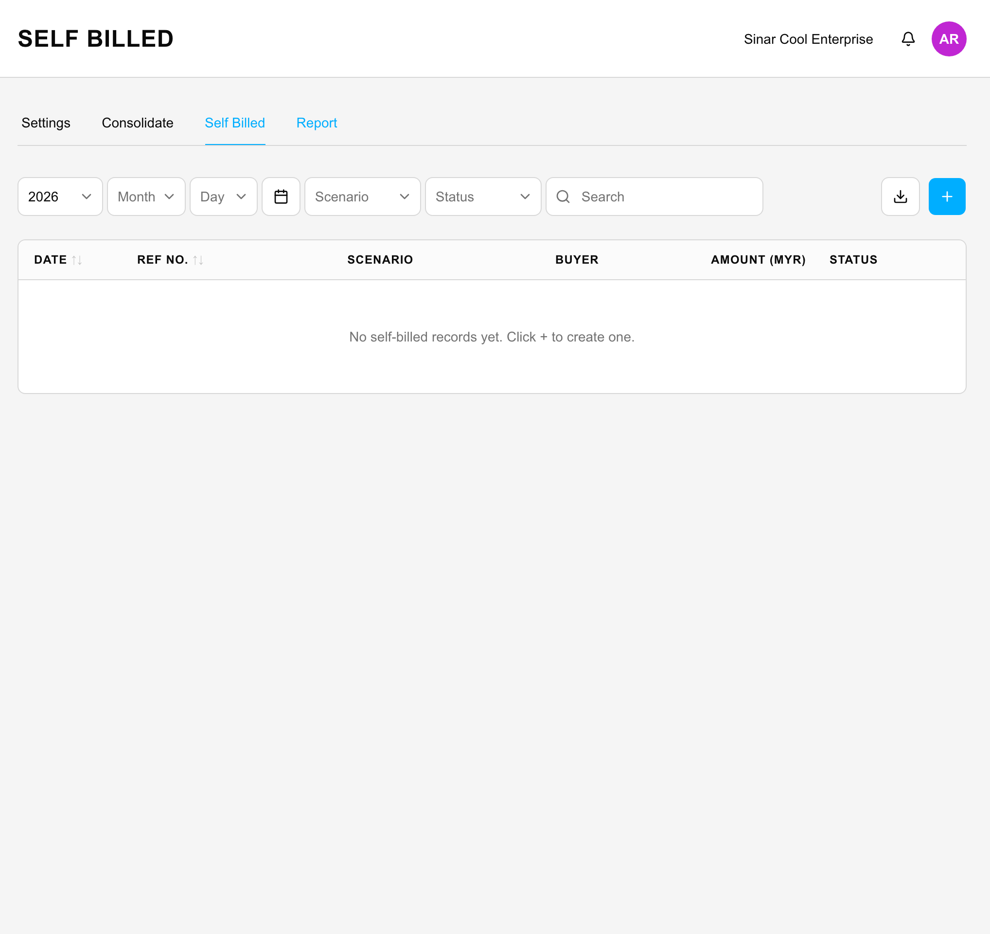 Self-billed e-Invoice