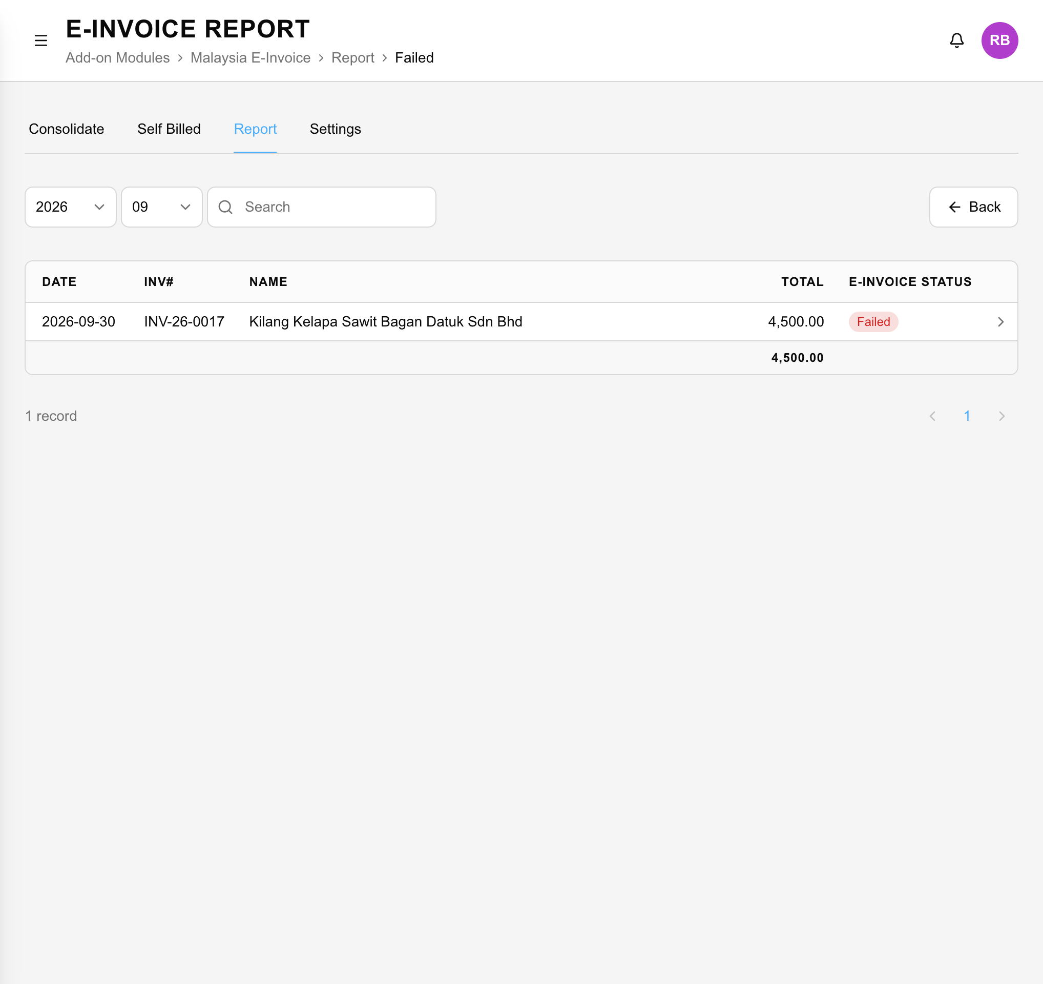 Status e-Invois