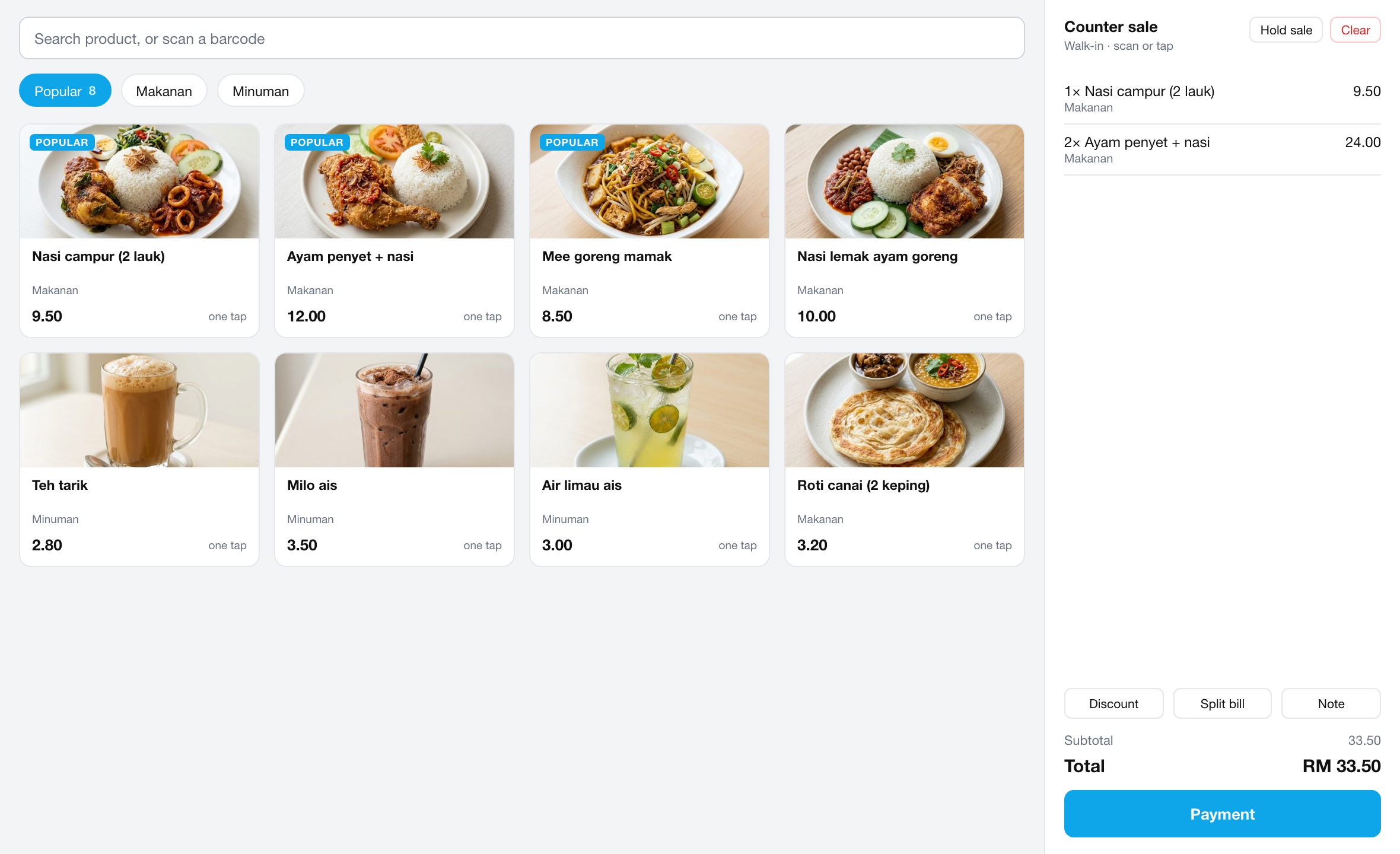 Orders go straight to the kitchen, by table