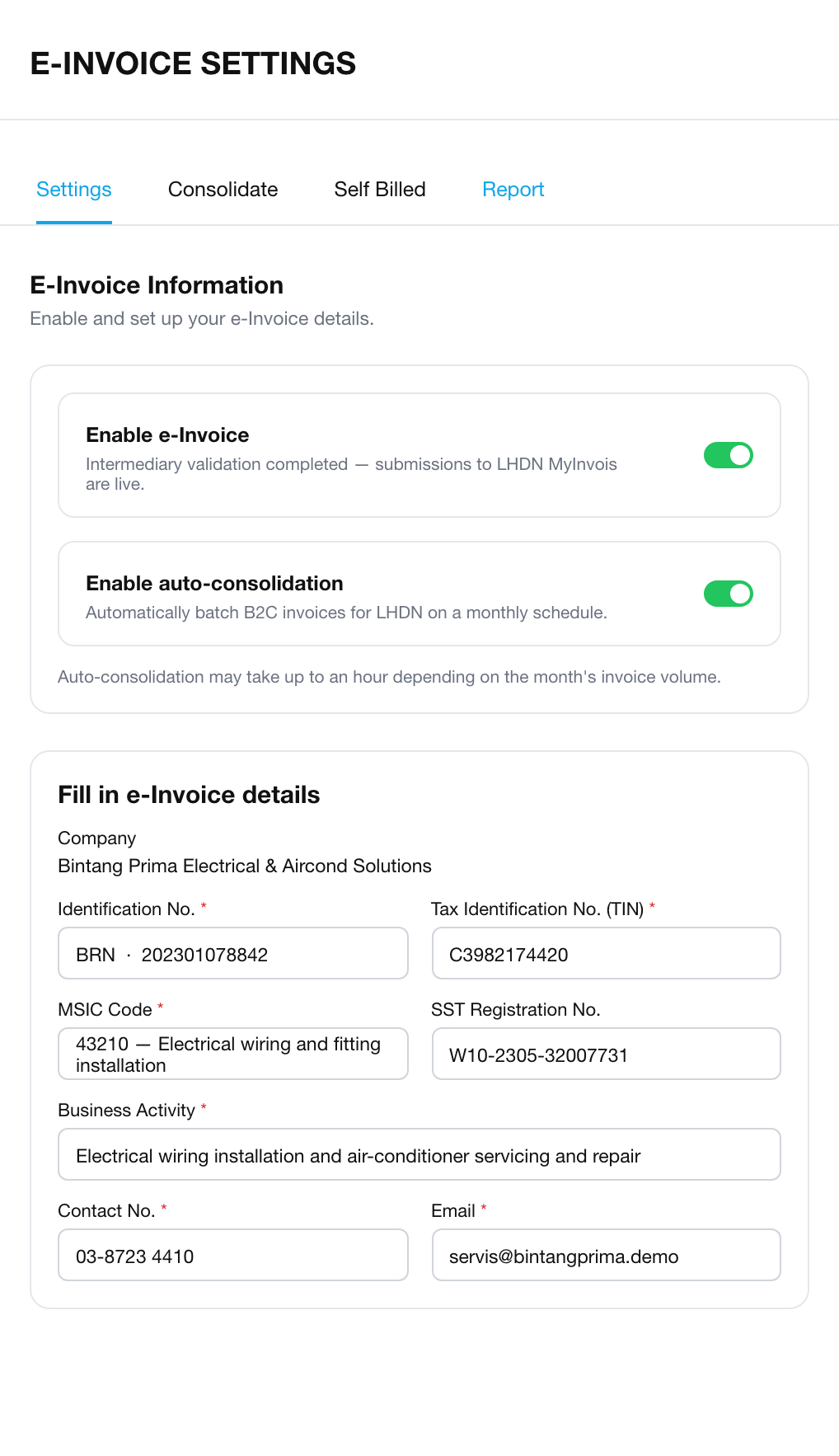 System's ready for e-Invoice, whenever you need it