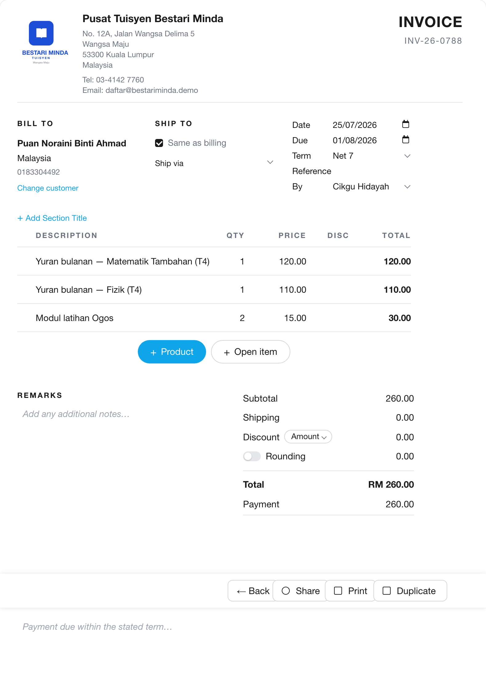 Student invoices run themselves, not you